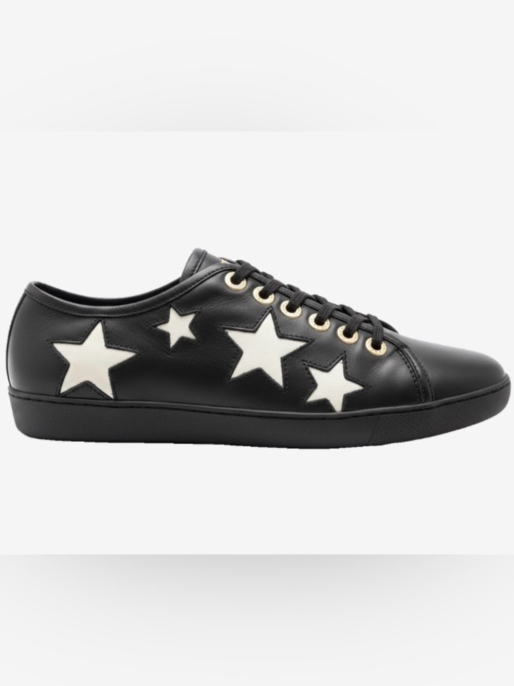 🛍️ Dolce & Gabbana Authentic Black Napa Leather White Stars Portofino Sneakers